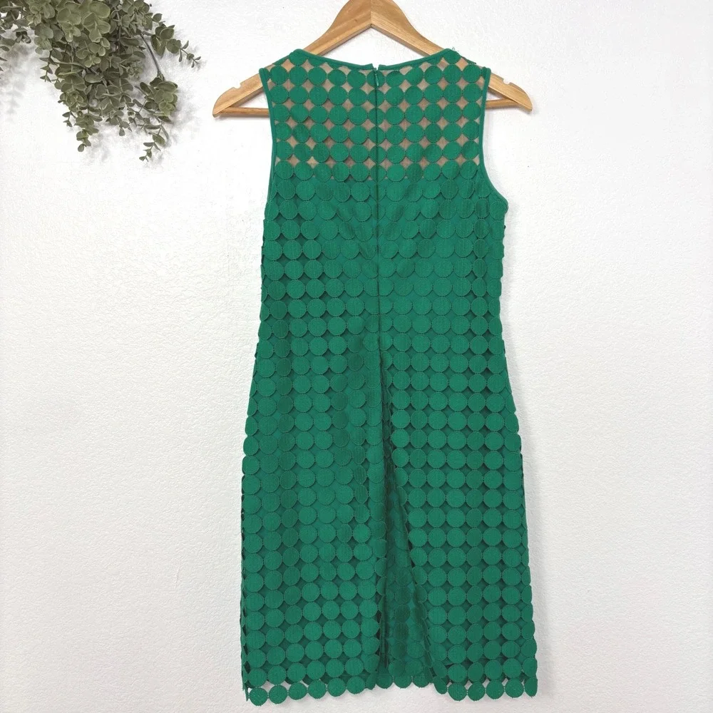 Lauren‎ Ralph Lauren Green Geometric Lace Sheath Dress Size 6 Sleeveless